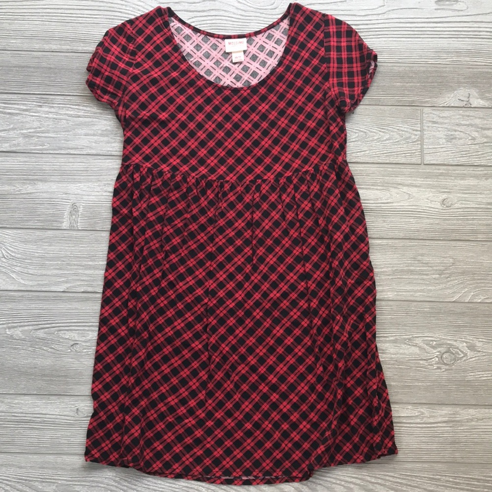 Red plaid mini dress